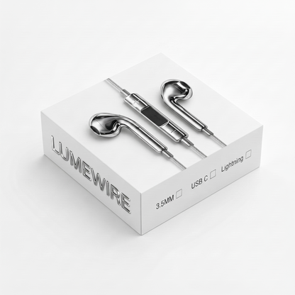 Wired Earbuds with USB-C, Lightning & 3.5mm Adapters – Lumewire
